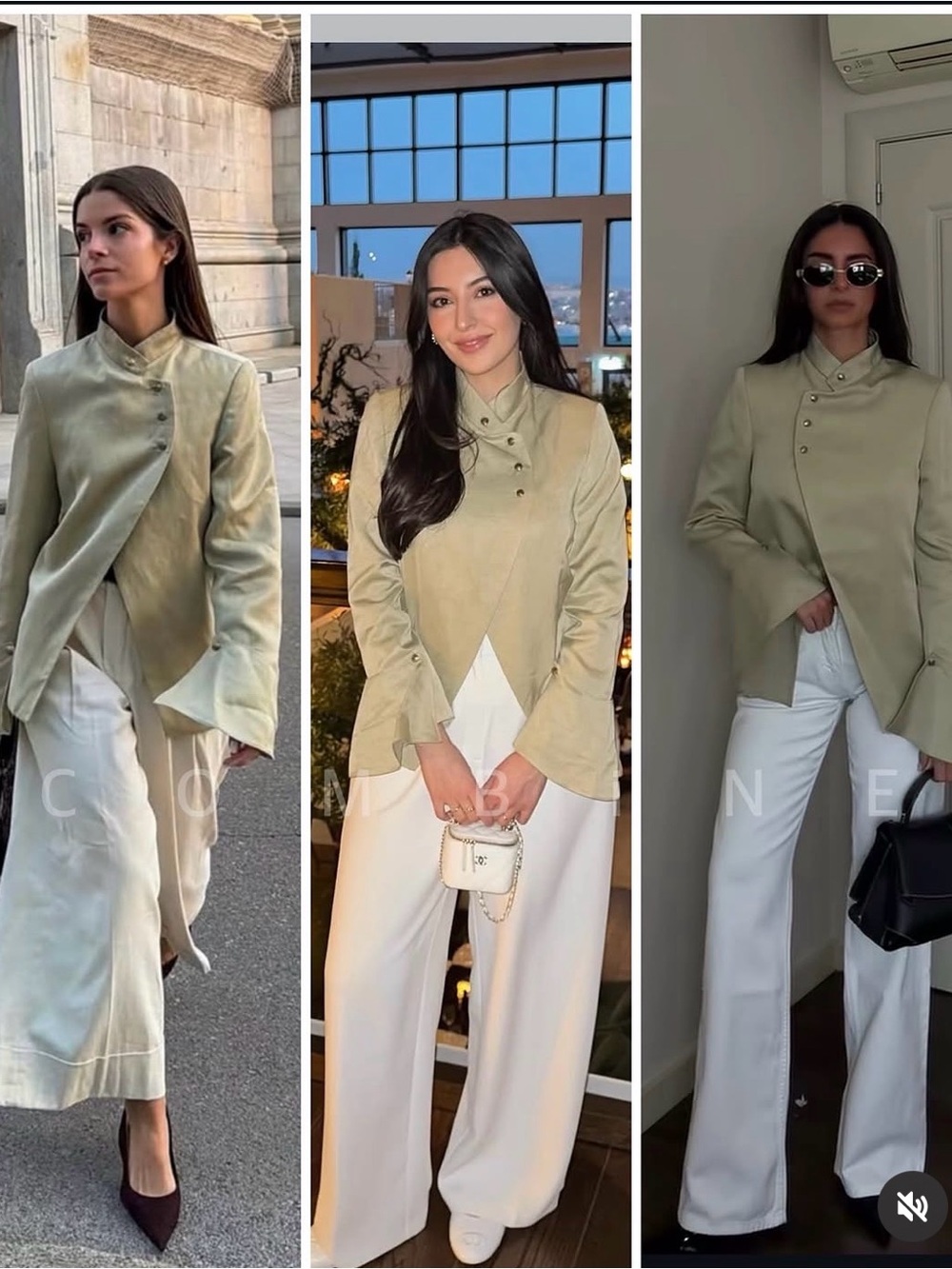 🔥🔥Zara Light Sage Asymmetric Button-Up Jacket